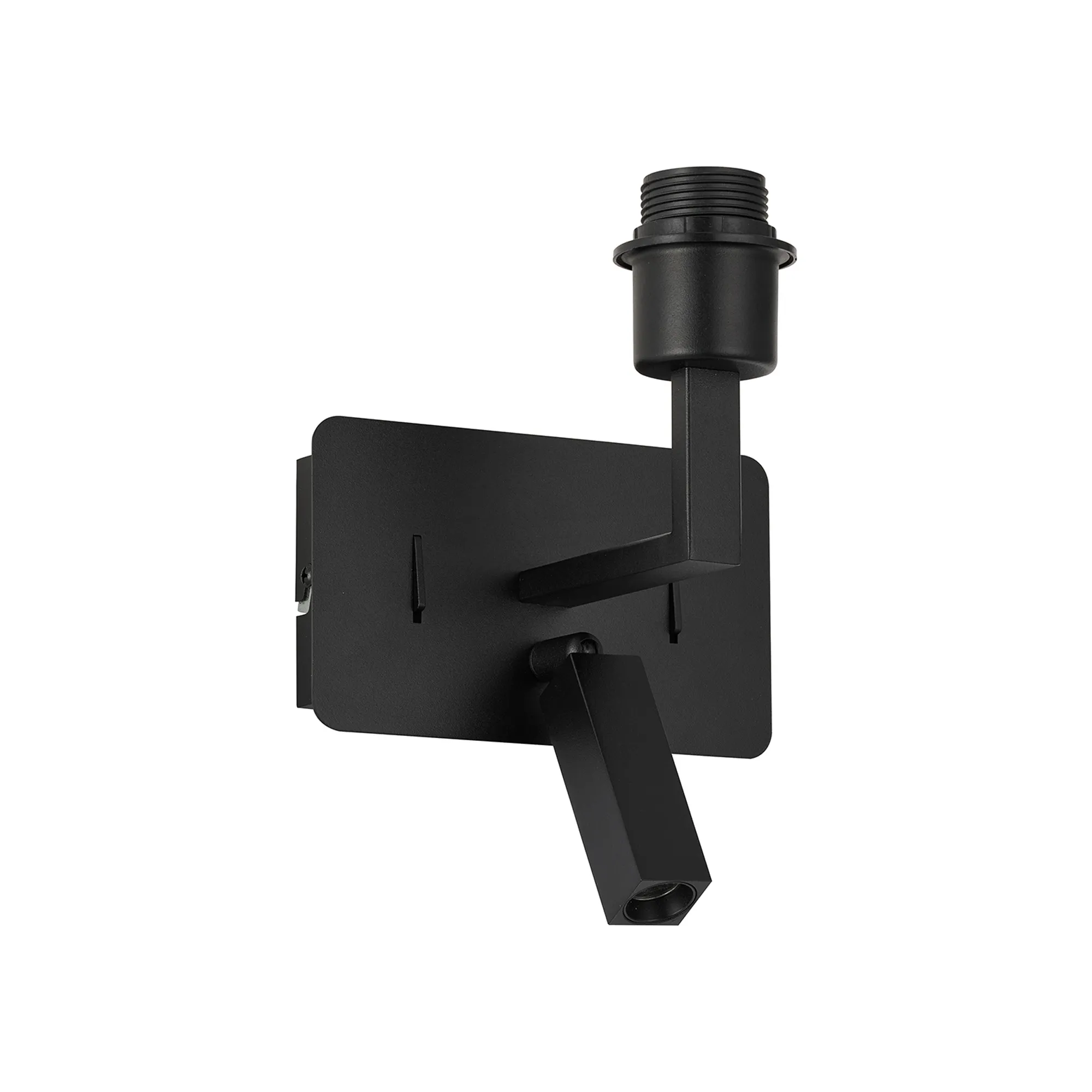 D0947BL  Clara Wall + Reading Light with USB-C Socket, 1 x E27 + 3W LED, 3000K, Individually Switched, Satin Black